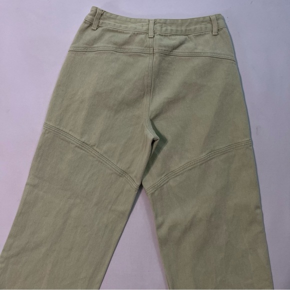 Forever 21 jeans L large Green Baggy Relaxed Wide leg High rise waist Womens - Picture 4 of 6